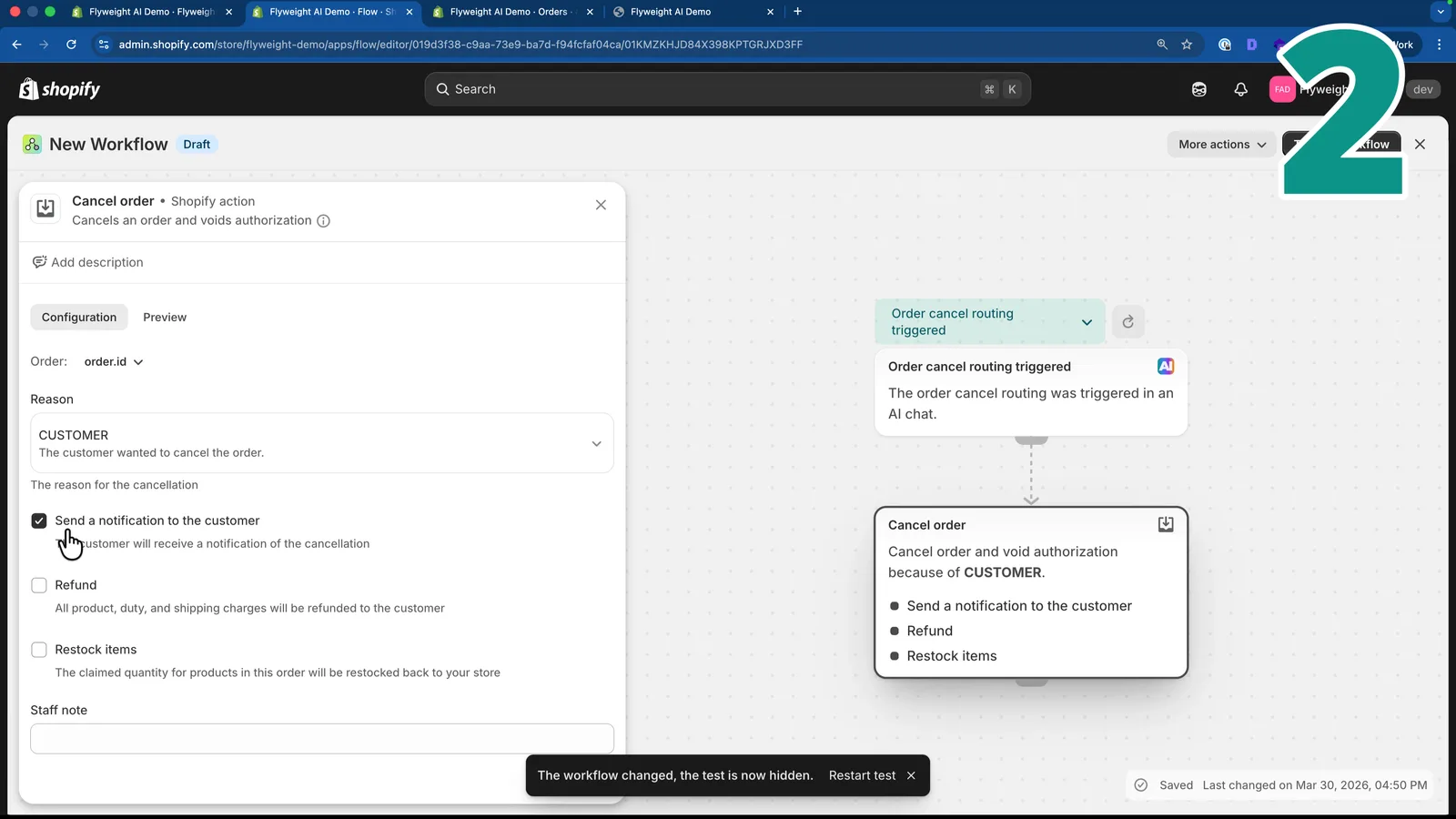Shopify Flow pour annuler des commandes depuis l’AI chatbot