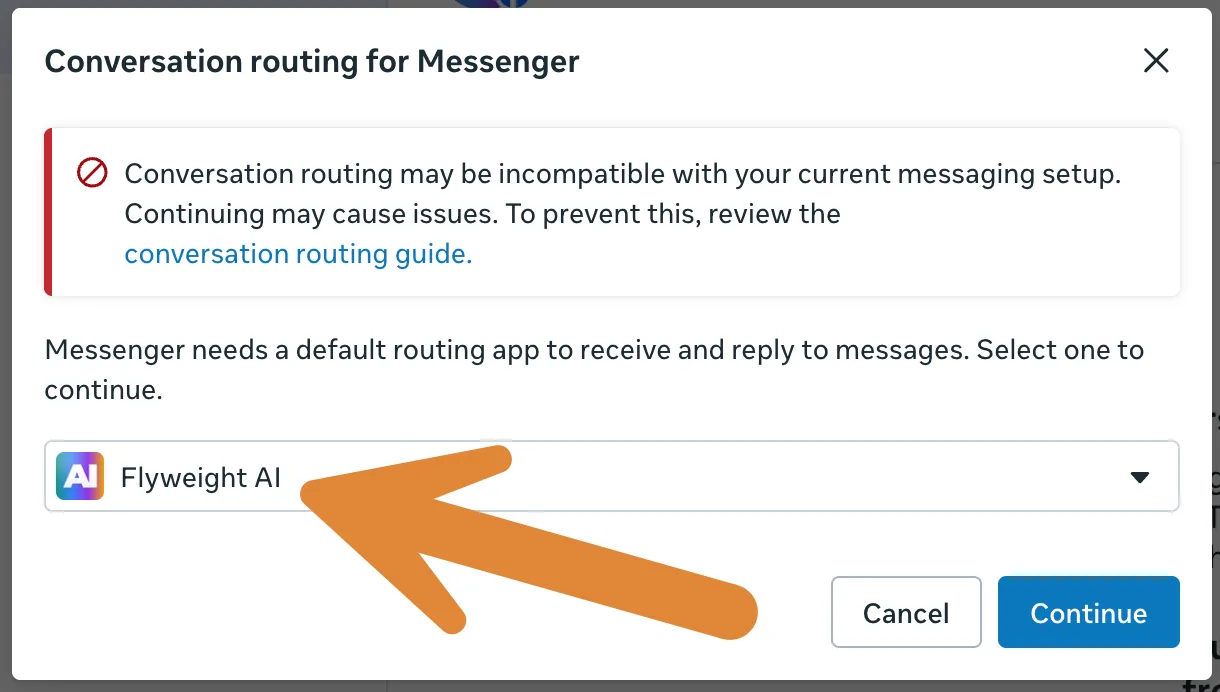 Messenger için Flyweight AI'ı varsayılan yönlendirme uygulaması olarak seçme