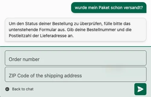 Order Tracking-formulär DE