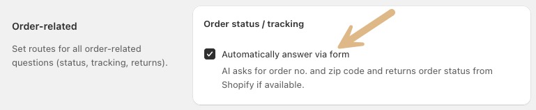 Order Tracking Settings DE