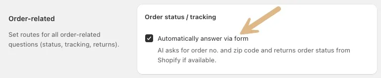 Inställningar för Order Tracking DE