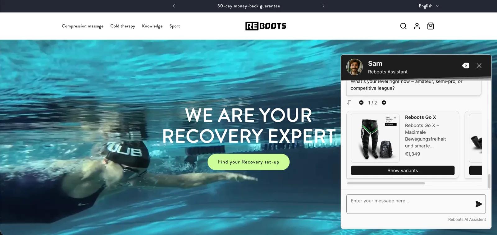 Flyweight AI running on the Reboots Shopify storefront