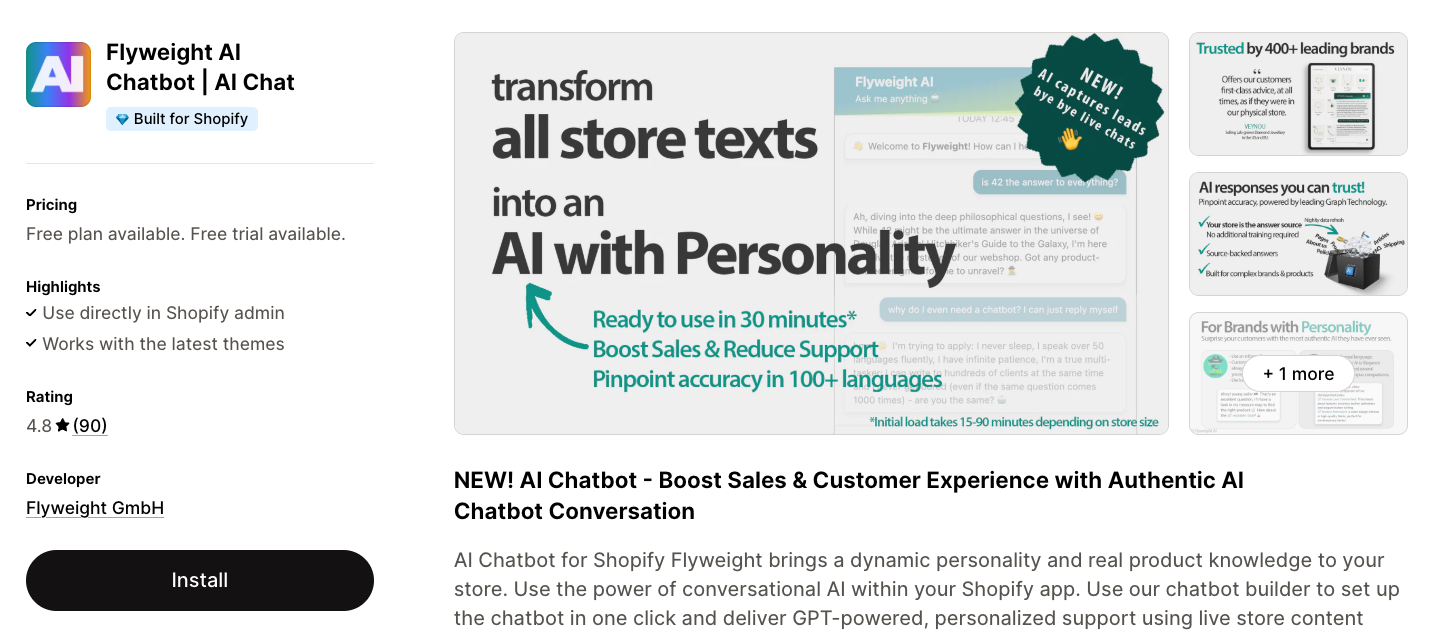 Chatbot for Shopify