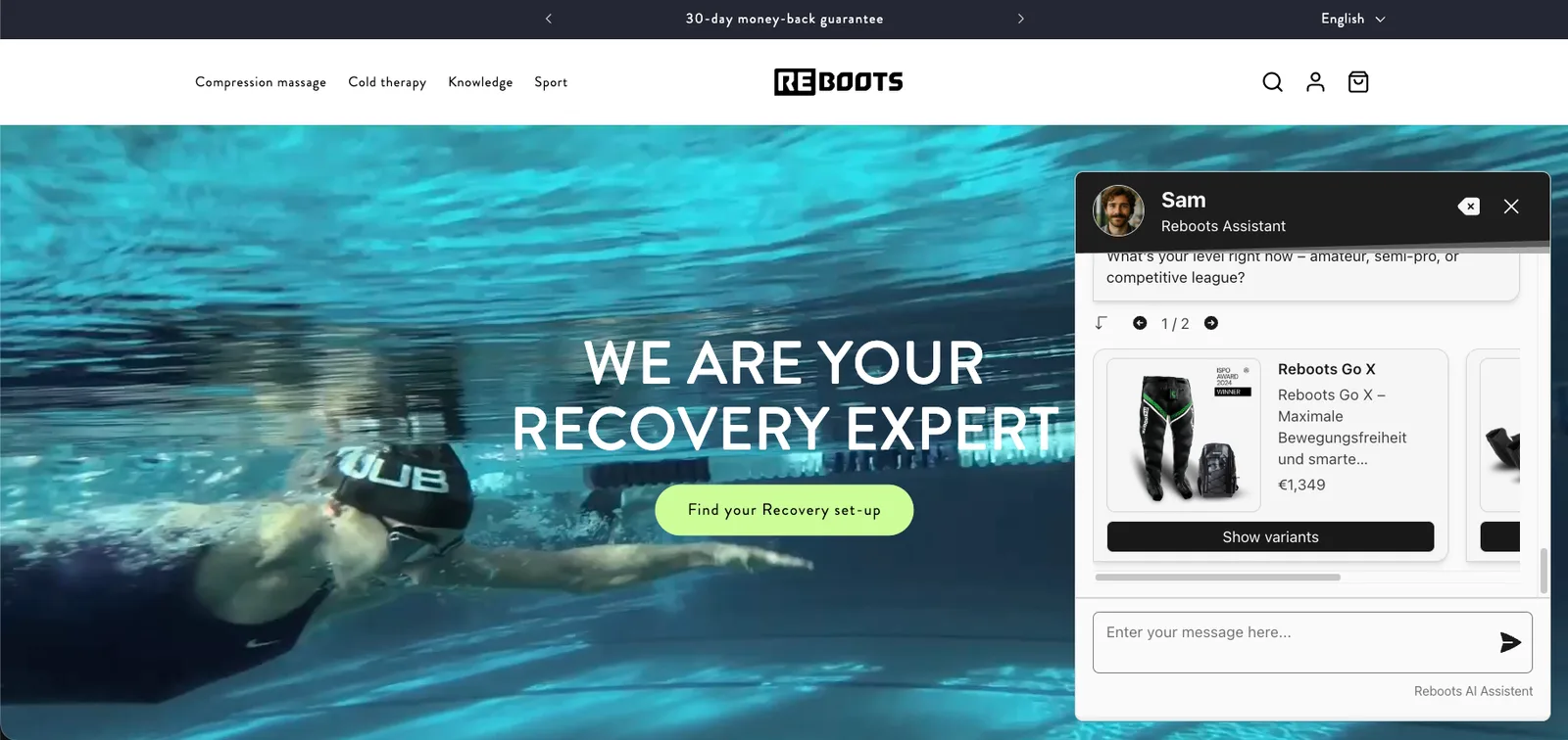 Der Shopify Chatbot von Reboots, powered by Flyweight AI