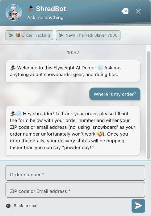 Order tracking feature – live status updates for Shopify