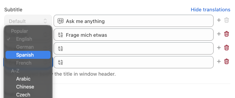Translate whole chat interface